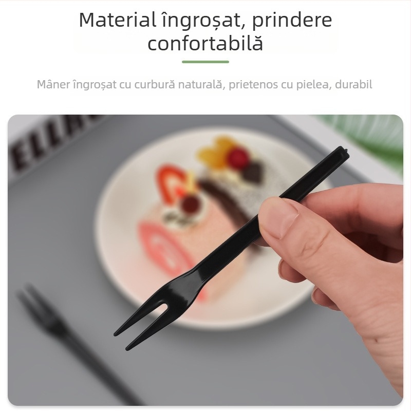 Furculiță de fructe din plastic, de unică folosință, îngroșată, pentru degustare, deserturi — ambalare individuală