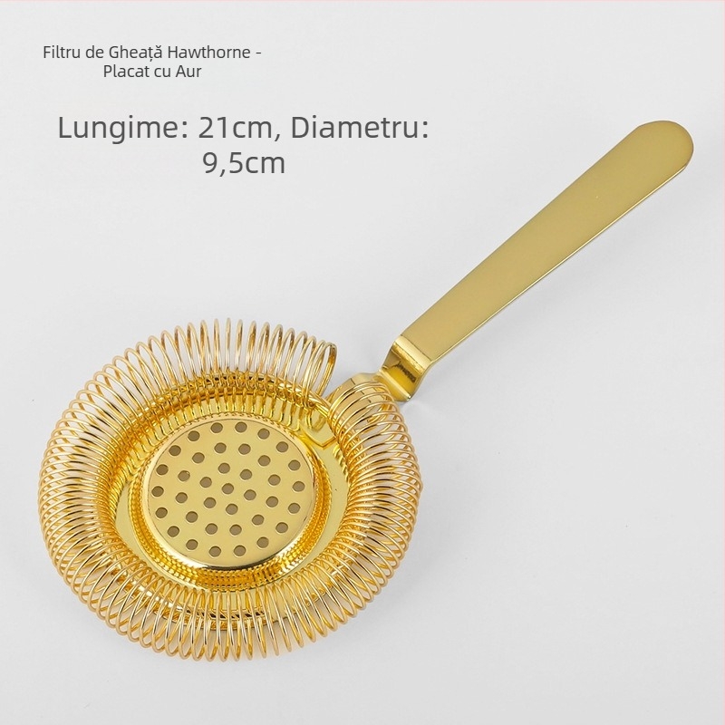 Filtru Hawthorne pentru cocktail din oțel inoxidabil, design îndoit, bar