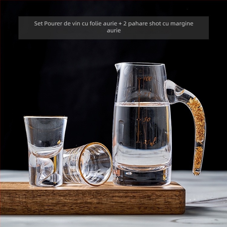 Set cadou din cristal Baijiu cu decantor și două pahare, logo imprimat