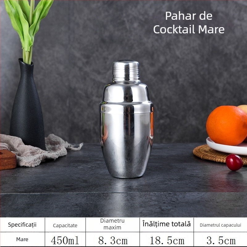Shaker pentru cocktailuri din oțel inoxidabil, stil european