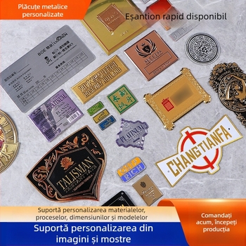 Etichetă metalică personalizată pentru parfumuri și produse cosmetice — aliaj de aluminiu, sticlă curbată, etichetă din alamă vintage