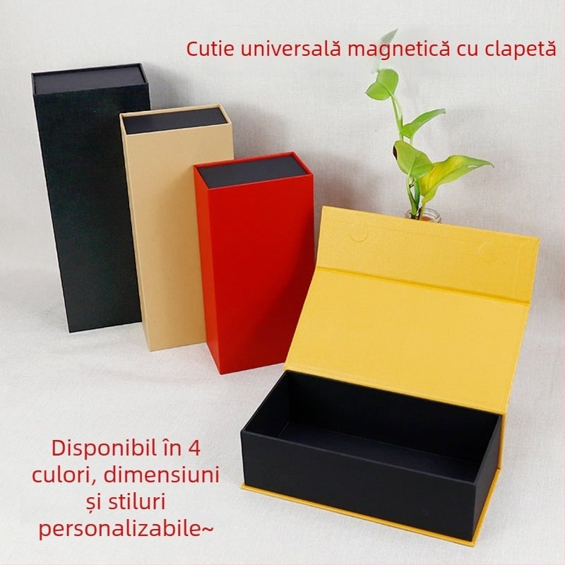Cutie cadou cu capac magnetic rabatabil, siglă imprimabilă prin ștampilare Fierbinte; potrivită pentru ambalarea ceaiului, lenjeriei și șosetelor