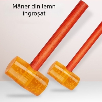 Ciocan din cauciuc transparent cu cap din plastic și mâner din plastic pentru montaj plăci – ciocan de construcție multifuncțional