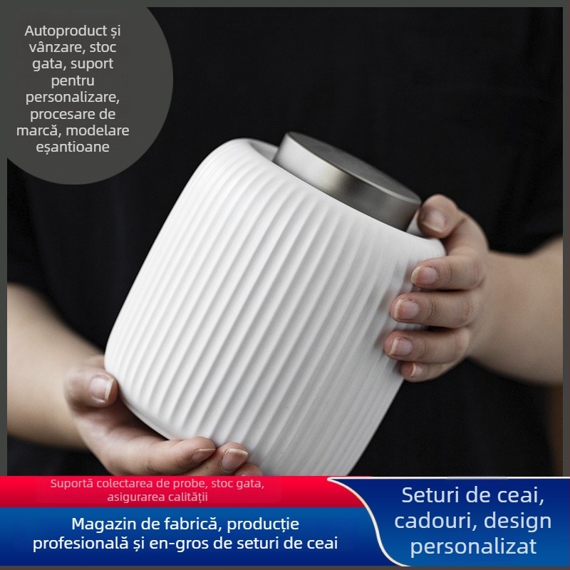 Recipient ceramic pentru ceai, sigilat pentru depozitare, mare pentru ceai negru și ceai verde