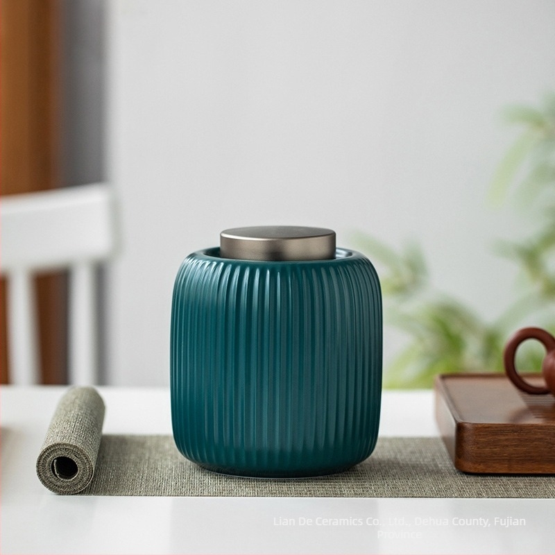 Recipient ceramic pentru ceai, sigilat pentru depozitare, mare pentru ceai negru și ceai verde