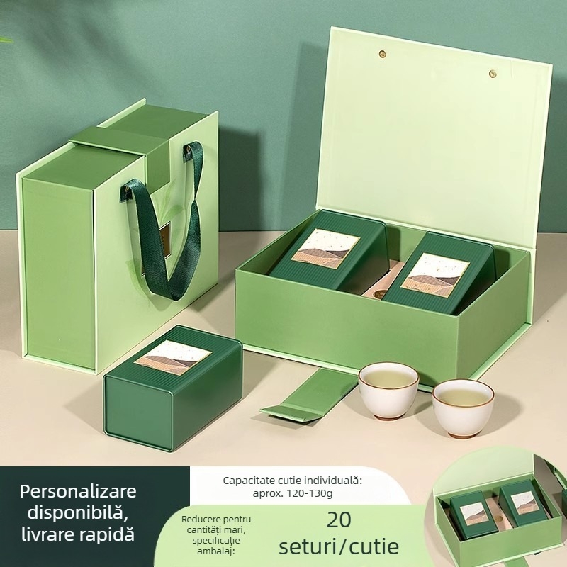 Cutie cadou de ambalare ceai (vidă) – cutie de cadou pentru ceaiuri negre, albe, Pu-erh și Jin Junmei