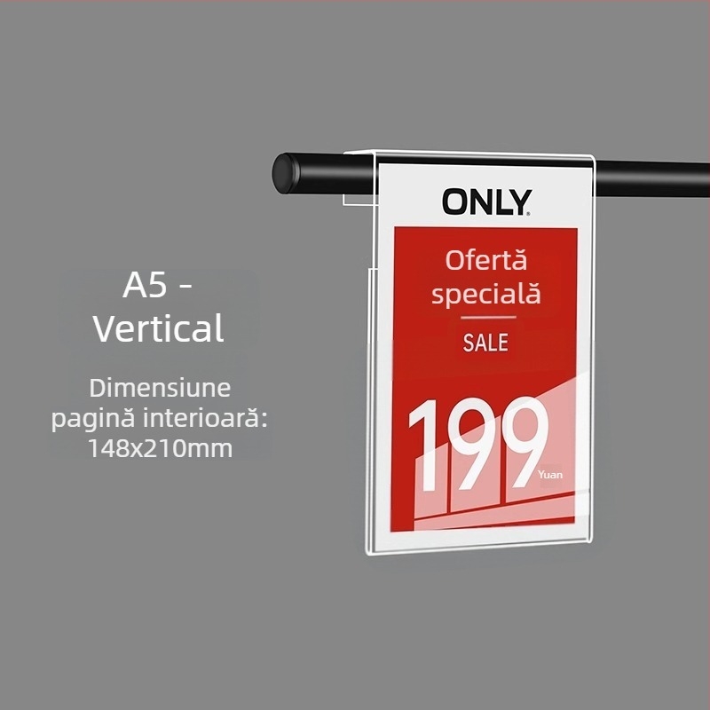 Etichetă de preț din acril pentru raftul unui magazin de îmbrăcăminte, etichetă POP de promovare