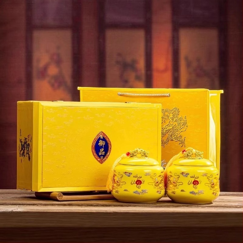 Cutie cadou din ceramică premium pentru ceai cu Da Hong Pao, Jin Jun Mei, Yancha, Zhengshan Xiaozhong și Tieguanyin (goală) HX