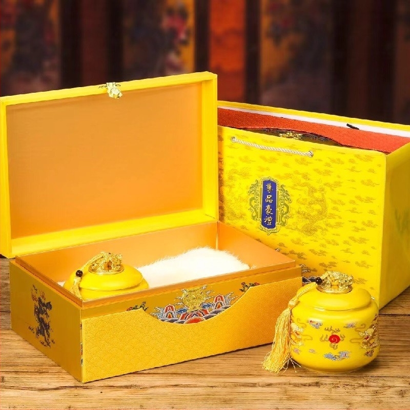 Cutie cadou din ceramică premium pentru ceai cu Da Hong Pao, Jin Jun Mei, Yancha, Zhengshan Xiaozhong și Tieguanyin (goală) HX