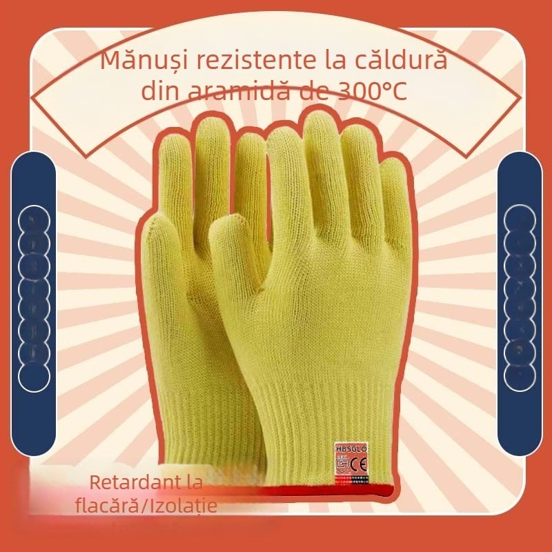 Mănuși de protecție cu două straturi, rezistente la 300°C, anti-arși, izolație termică, protecție împotriva flăcărilor, pentru cuptorul cu microunde și coacere