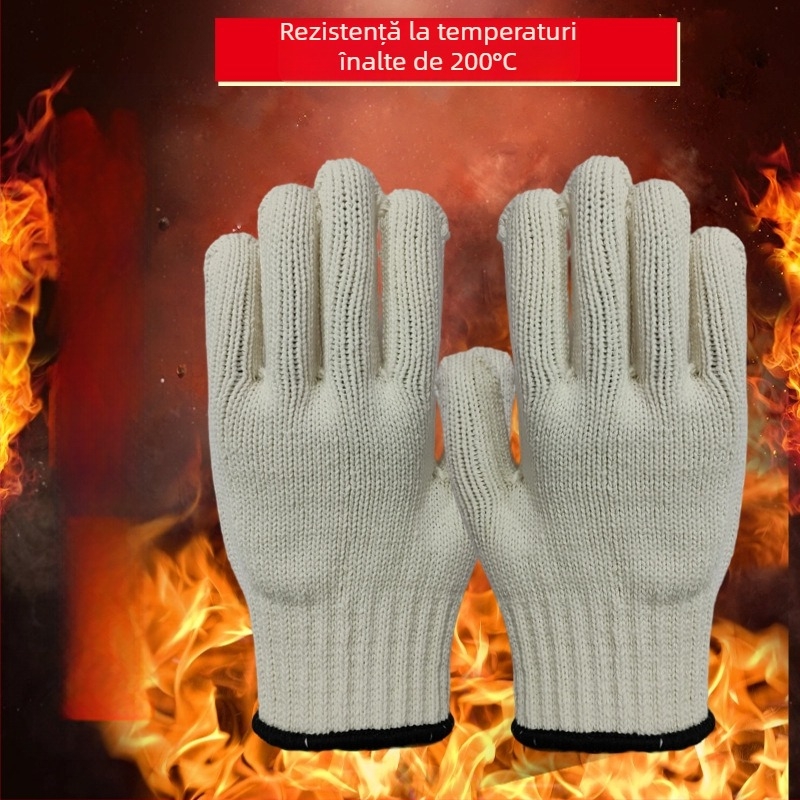 Mănuși de protecție cu două straturi, rezistente la 300°C, anti-arși, izolație termică, protecție împotriva flăcărilor, pentru cuptorul cu microunde și coacere