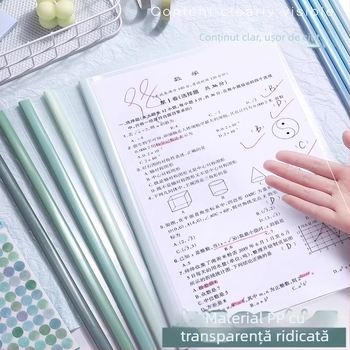 Mapă A4 cu clip gradient, din PP transparent, capacitate mare, pentru birou și pentru elevi