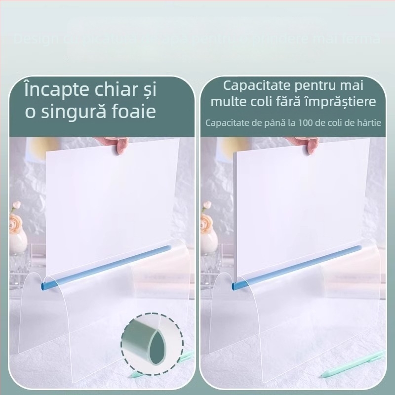 Mapă A4 cu clip gradient, din PP transparent, capacitate mare, pentru birou și pentru elevi