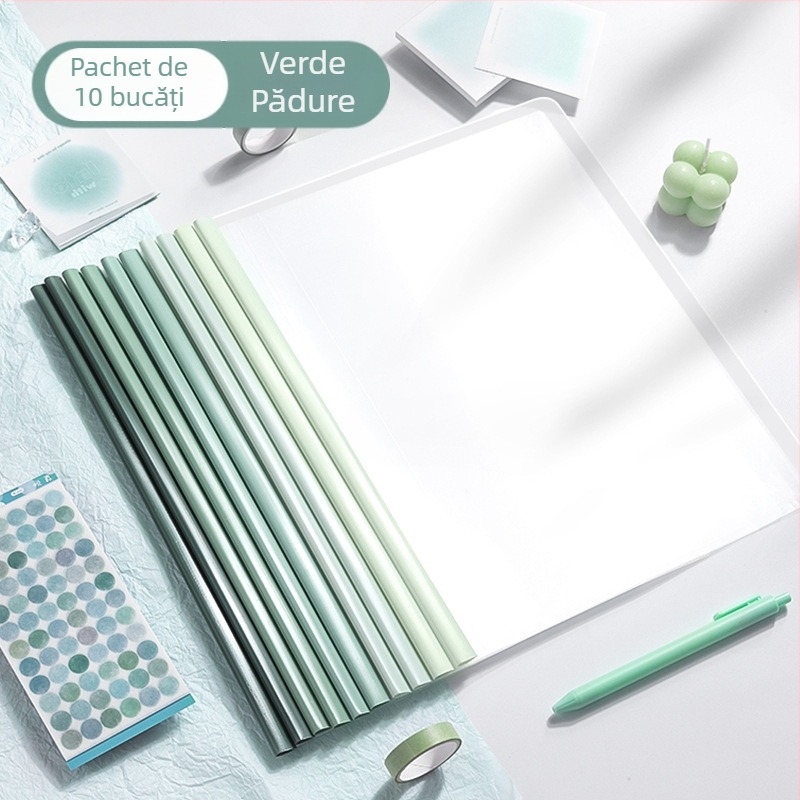Mapă A4 cu clip gradient, din PP transparent, capacitate mare, pentru birou și pentru elevi