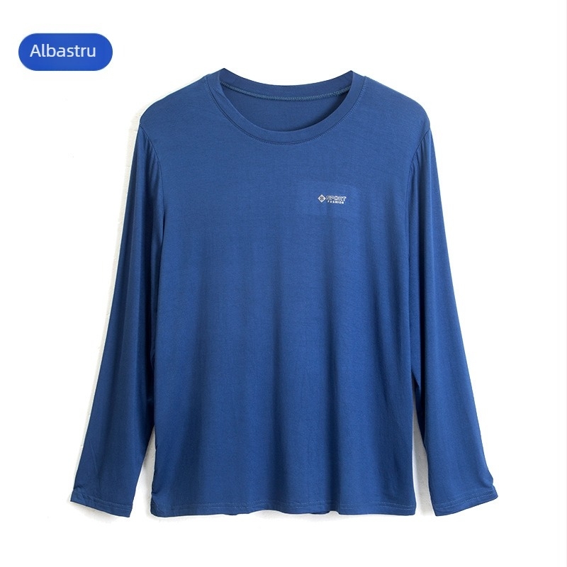 Set de bază din Modal pentru bărbați – top subțire cu gât rotund și pantaloni talie înaltă.