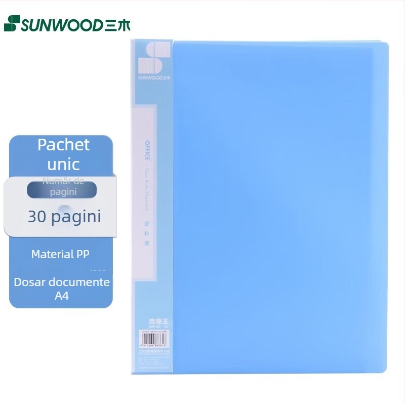 Dosar A4 cu buzunare pentru inserții, model P69, 40 de pagini