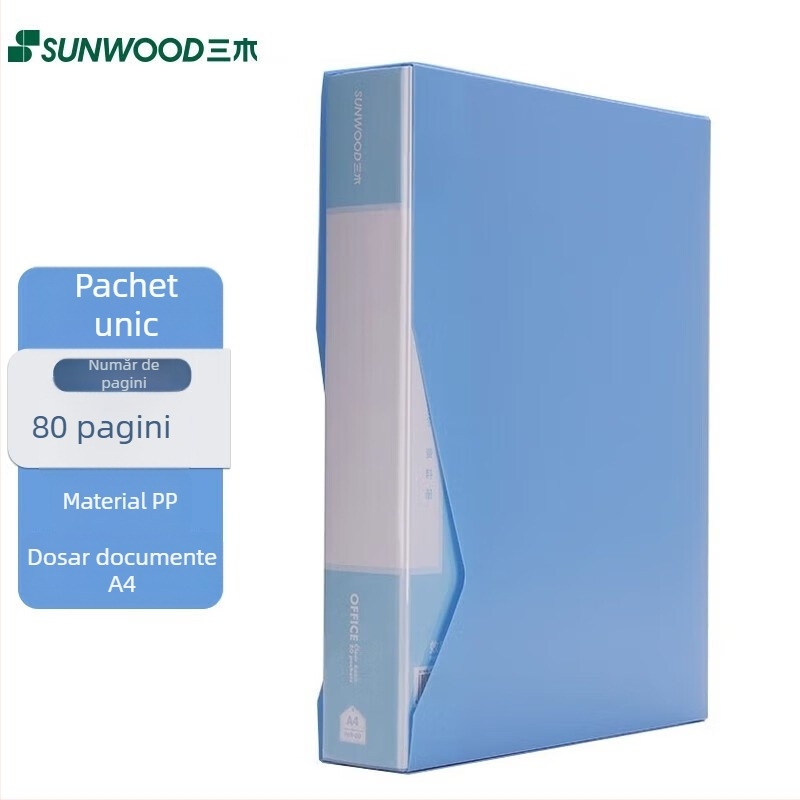 Dosar A4 cu buzunare pentru inserții, model P69, 40 de pagini