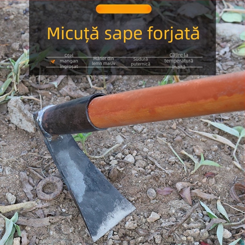 Instrument de grădină forjat cu mâner din lemn, pentru plantare, plivit și săpat în grădină