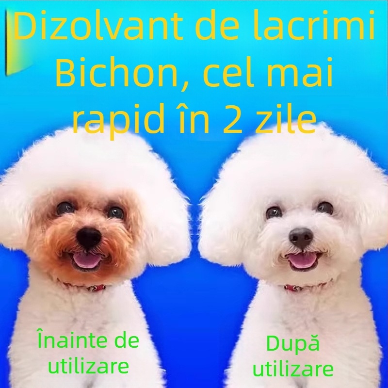 Lichid pentru eliminarea petelor de lacrimi la câini – picături pentru ochi și soluție de curățare a ochilor