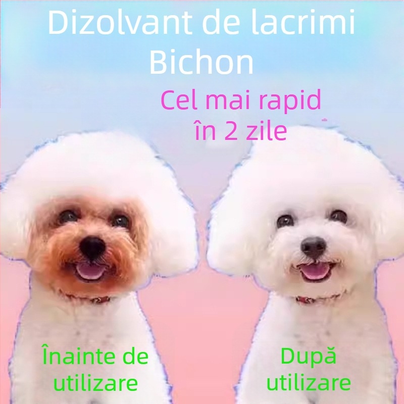 Lichid pentru eliminarea petelor de lacrimi la câini – picături pentru ochi și soluție de curățare a ochilor