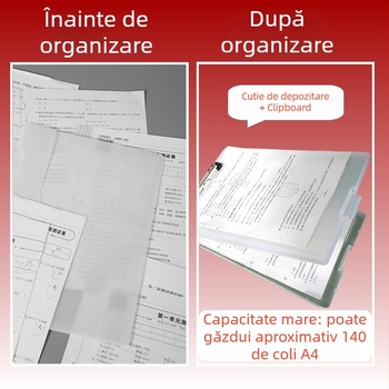 Dosar A4 creativ și multifuncțional, cu spațiu de stocare pentru documente, organizator de hârtie din plastic