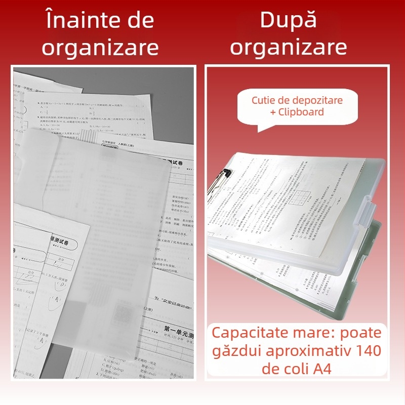Dosar A4 creativ și multifuncțional, cu spațiu de stocare pentru documente, organizator de hârtie din plastic