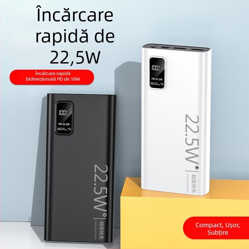Power Bank PD bidirecțional, certificat 3C, 20000mAh pentru telefoane și tablete