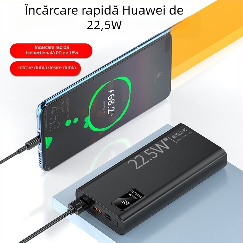 Power Bank PD bidirecțional, certificat 3C, 20000mAh pentru telefoane și tablete