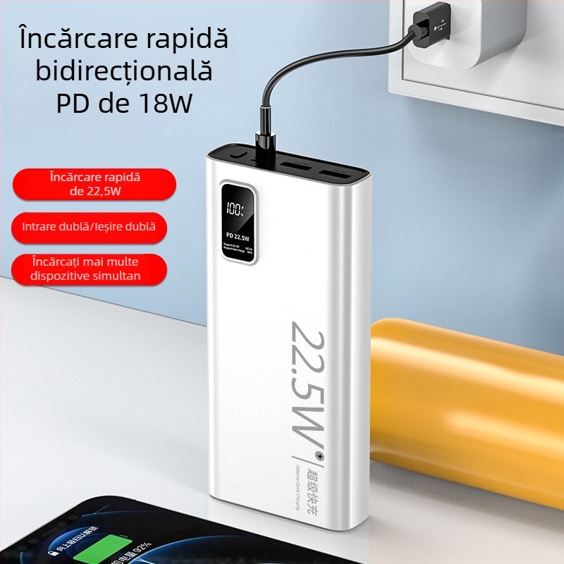 Power Bank PD bidirecțional, certificat 3C, 20000mAh pentru telefoane și tablete