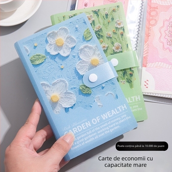 Nou A6 Carte de economii cu pictură în ulei 3D, husă din plastic, album de depozitare pentru bani și bancnote comemorative.