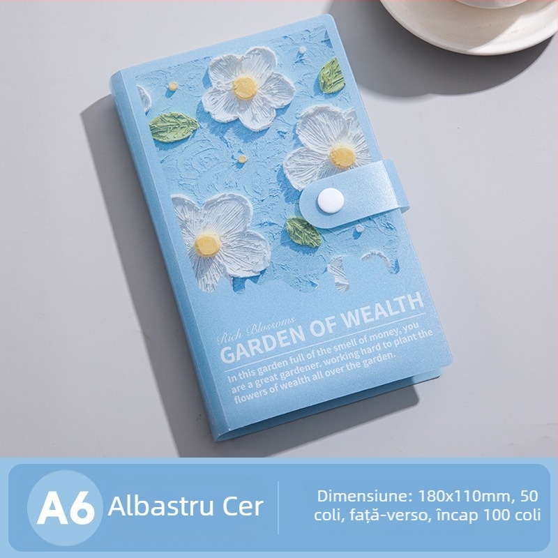 Nou A6 Carte de economii cu pictură în ulei 3D, husă din plastic, album de depozitare pentru bani și bancnote comemorative.