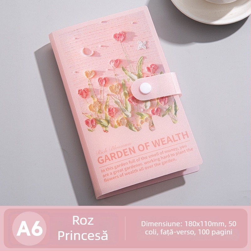 Nou A6 Carte de economii cu pictură în ulei 3D, husă din plastic, album de depozitare pentru bani și bancnote comemorative.