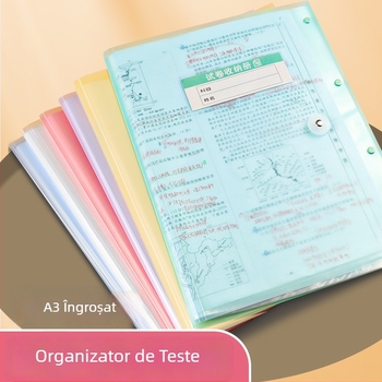 Portofoliu A3 pentru foi de examen – organizator de documente, capacitate mare, dosar PP