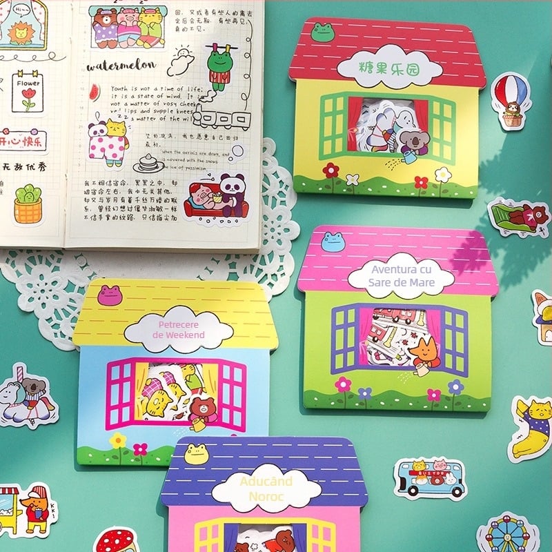 Set de 40 stickere cu animale drăguțe pentru planificare DIY și jurnal, autocolante decorative, 4 modele