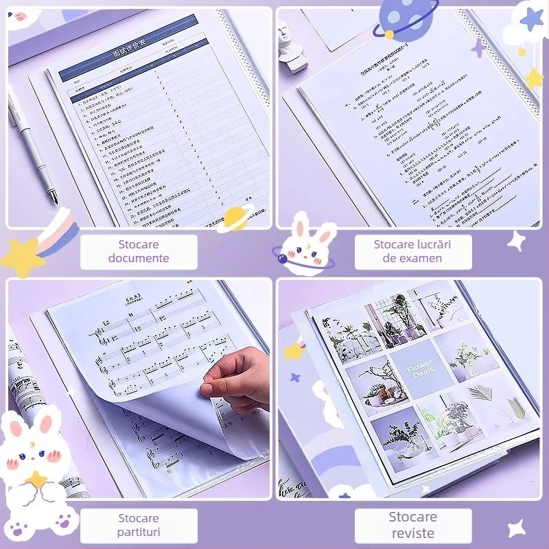 Fișier de înregistrare a creșterii la grădiniță, carte pentru colectarea certificatelor, pagini transparente inserabile, dosar A4
