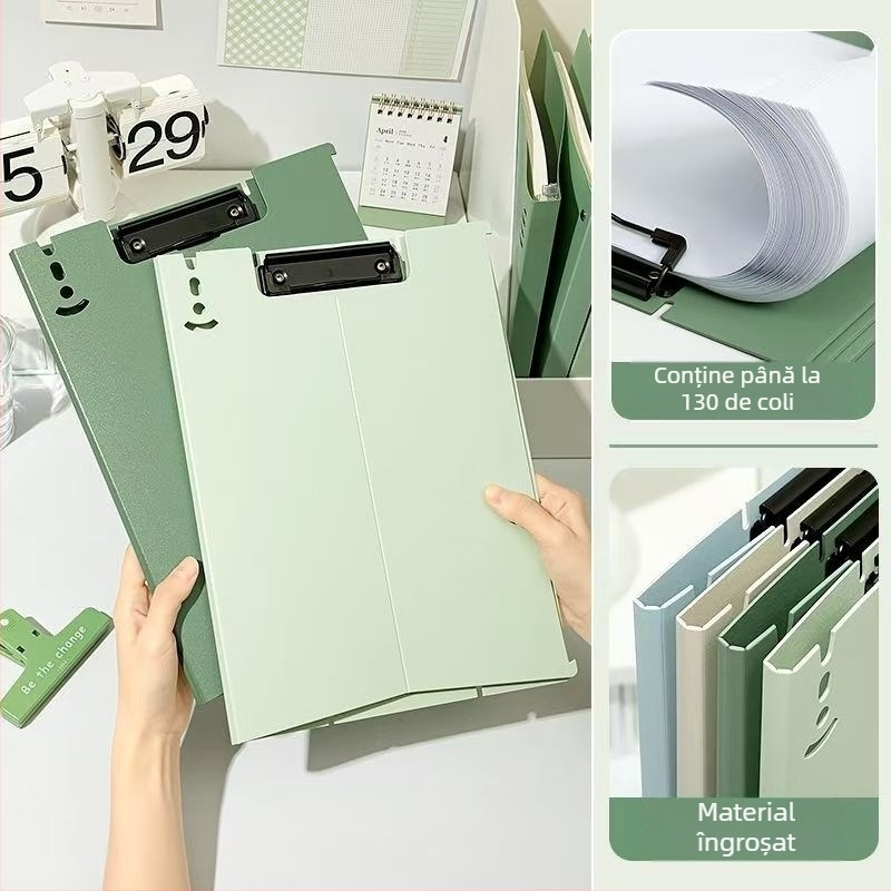 Clipboard A4 vertical cu pad de dosare îngroșat, suport pentru documente și placă de scriere pentru elevi