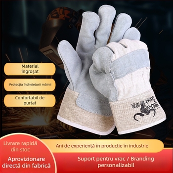 Mănuși de sudură din piele de vită, lungi, pentru sudori