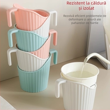Suport din plastic pentru pahare de unică folosință din hârtie, suport de pahare îngroșat cu izolație termică și protecție împotriva arsurilor, utilizare universală