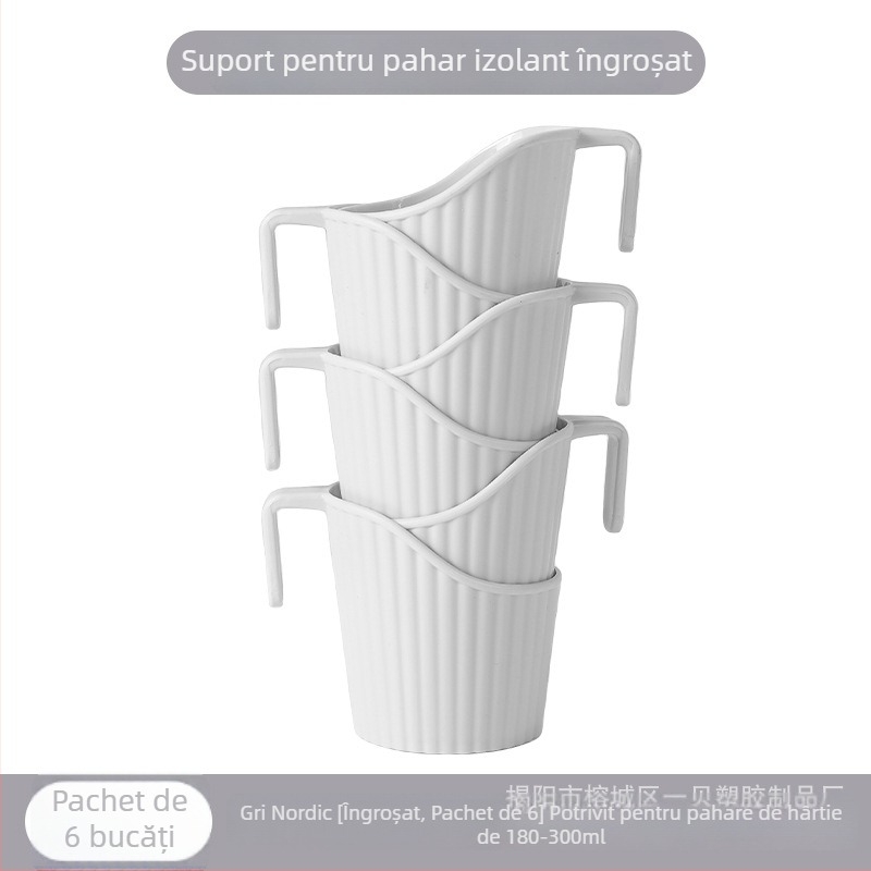 Suport din plastic pentru pahare de unică folosință din hârtie, suport de pahare îngroșat cu izolație termică și protecție împotriva arsurilor, utilizare universală