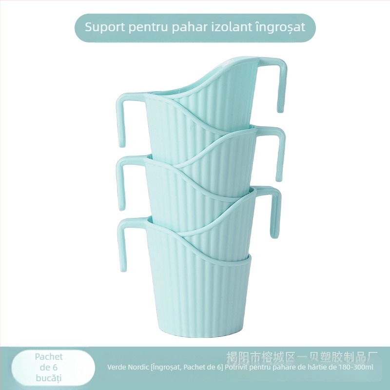 Suport din plastic pentru pahare de unică folosință din hârtie, suport de pahare îngroșat cu izolație termică și protecție împotriva arsurilor, utilizare universală