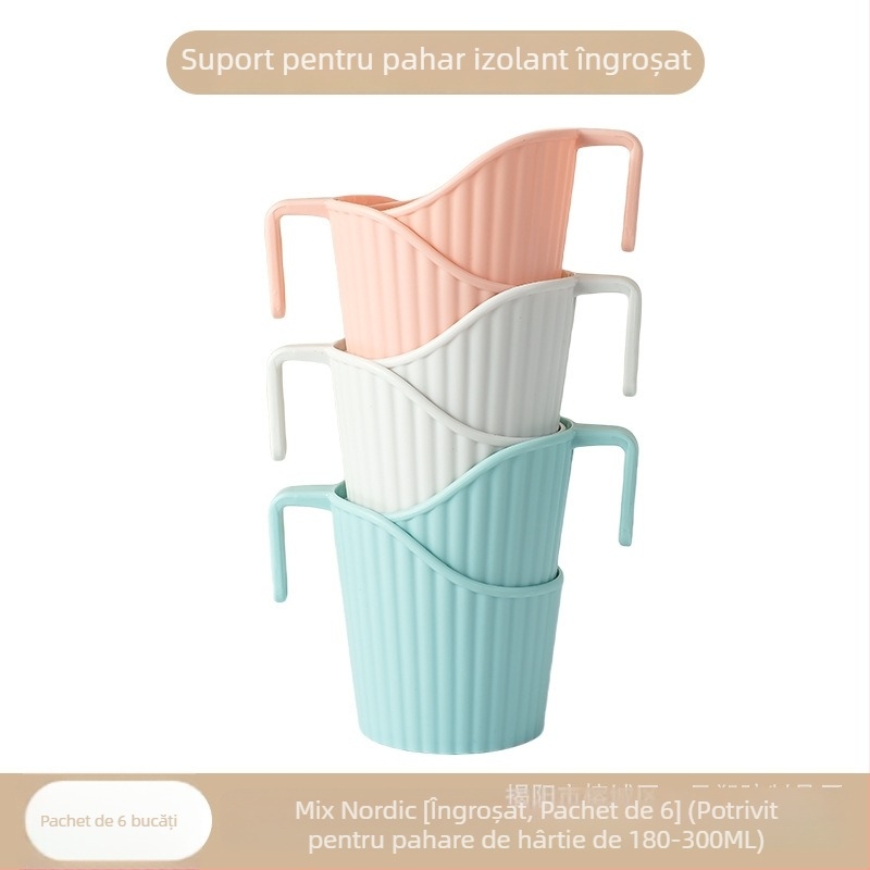 Suport din plastic pentru pahare de unică folosință din hârtie, suport de pahare îngroșat cu izolație termică și protecție împotriva arsurilor, utilizare universală