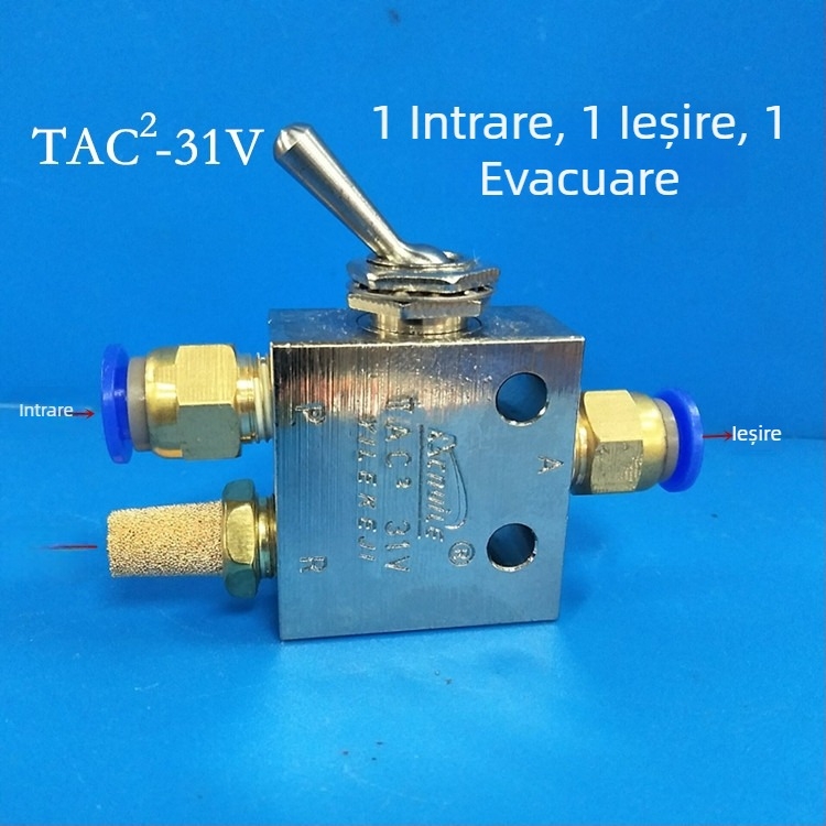 Supapă pneumatică, valve mecanică, tip cu role, supapă manual Tac2-31V/41V/31P/41P, 1 intrare 1 ieșire, filet