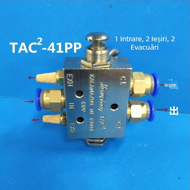 Supapă pneumatică, valve mecanică, tip cu role, supapă manual Tac2-31V/41V/31P/41P, 1 intrare 1 ieșire, filet