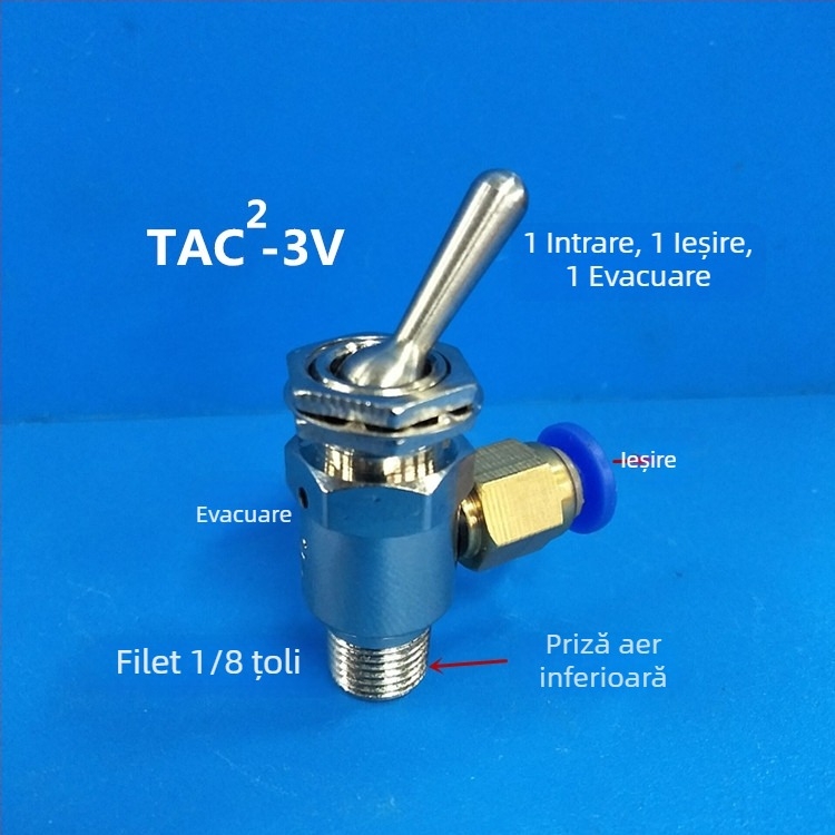 Supapă pneumatică, valve mecanică, tip cu role, supapă manual Tac2-31V/41V/31P/41P, 1 intrare 1 ieșire, filet