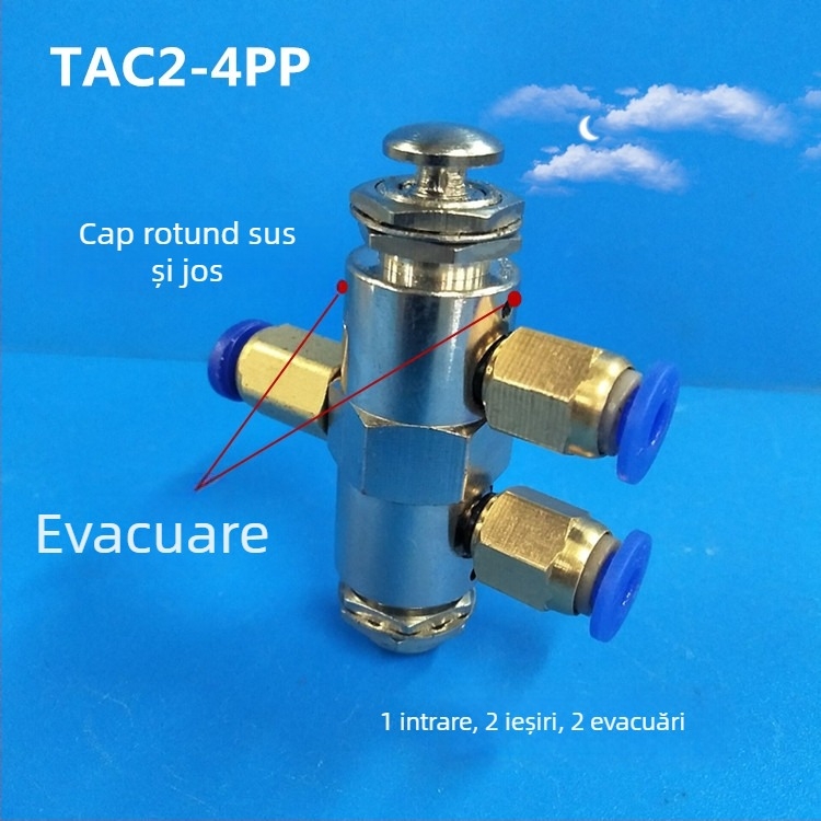 Supapă pneumatică, valve mecanică, tip cu role, supapă manual Tac2-31V/41V/31P/41P, 1 intrare 1 ieșire, filet