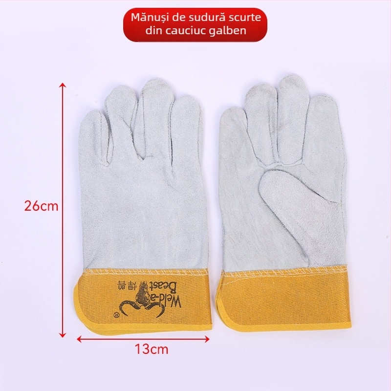Mănuși de sudură din piele de vită, lungi și scurte, design cu două degete