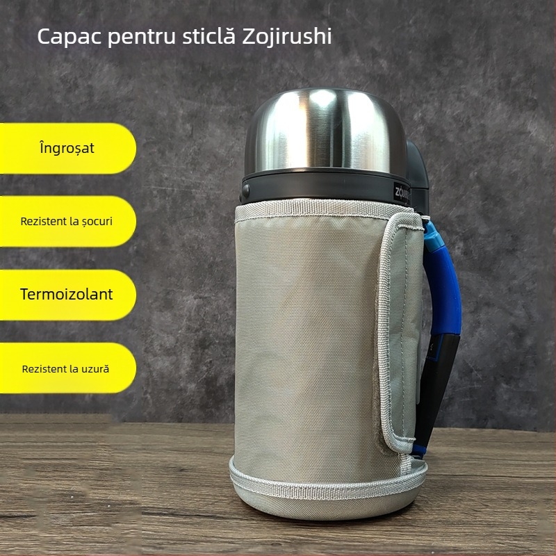 Termos Zojirushi CC20/CC15 pentru călătorii, husă de protecție exterioară și husă de ceșuță groasă