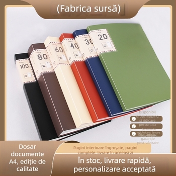 Mapă A4 de informații cu pagini interioare transparente în culoare retro, material PP; mapă pentru partituri; pentru certificatele elevilor și foi de examen; organizator de documente de birou.