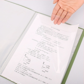 Mapă A4 de informații cu pagini interioare transparente în culoare retro, material PP; mapă pentru partituri; pentru certificatele elevilor și foi de examen; organizator de documente de birou.