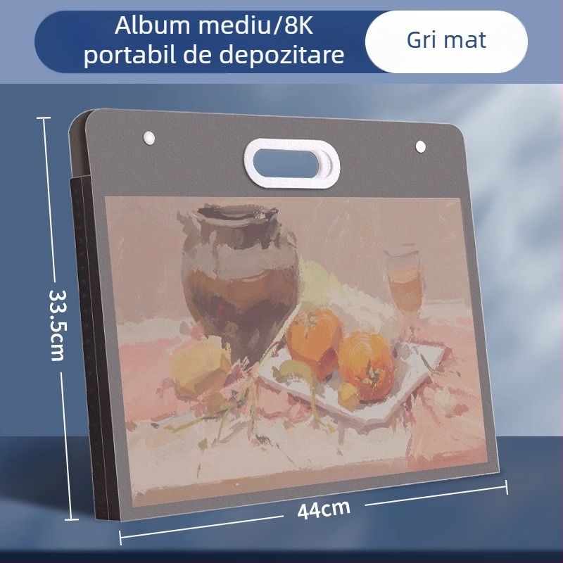 Album de stocare pentru desene 8K, Colecție de lucrări de artă pentru copii în 4K, dosar portabil impermeabil, capacitate mare de stocare.